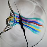 Livio Seguso, zware Murano glassen kom, Rainbow Design, 1993.