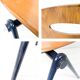 Lot de 4 chaises empilables vintage métal bois, style industriel Mid-Century