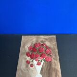 Watercolor with bouquet of roses