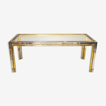 Chrome & brass console table