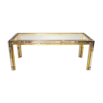 Table en chrome et laiton