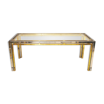 Chrome & brass console table