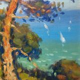 Table by Louis Sola (1928-2011) Marine seaside to pines
