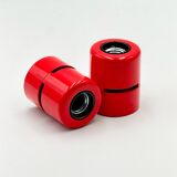 Paire d'appliques ou de plafonniers Stilnovo rouges, comme neufs, design italien des années 1980