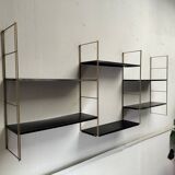 Modular black metal shelf