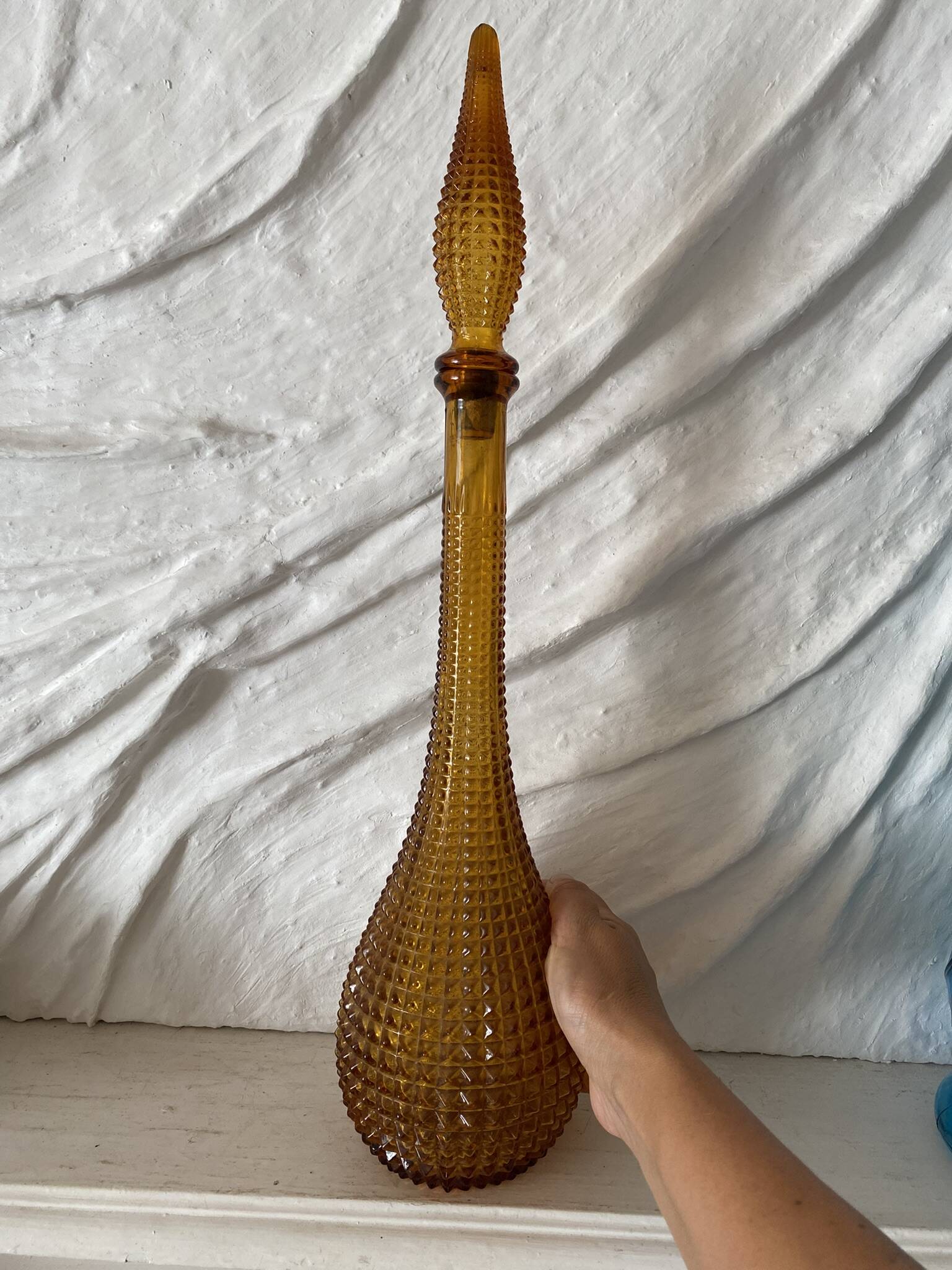 Amber Empoli carafe, Italian carafe from the 60s-70s.