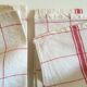 Pair of cloths of linen tiles alumni window