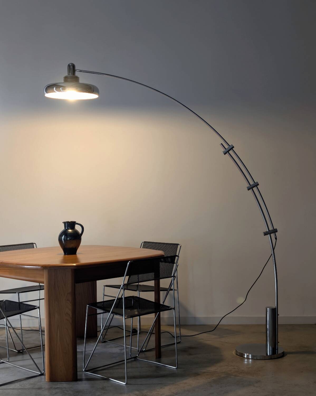 Vintage space-age Arc floor lamp by Leclaire & Schäfer, 1960s 1970s.