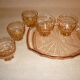 Ensemble rosé plateau et 5 verres art déco