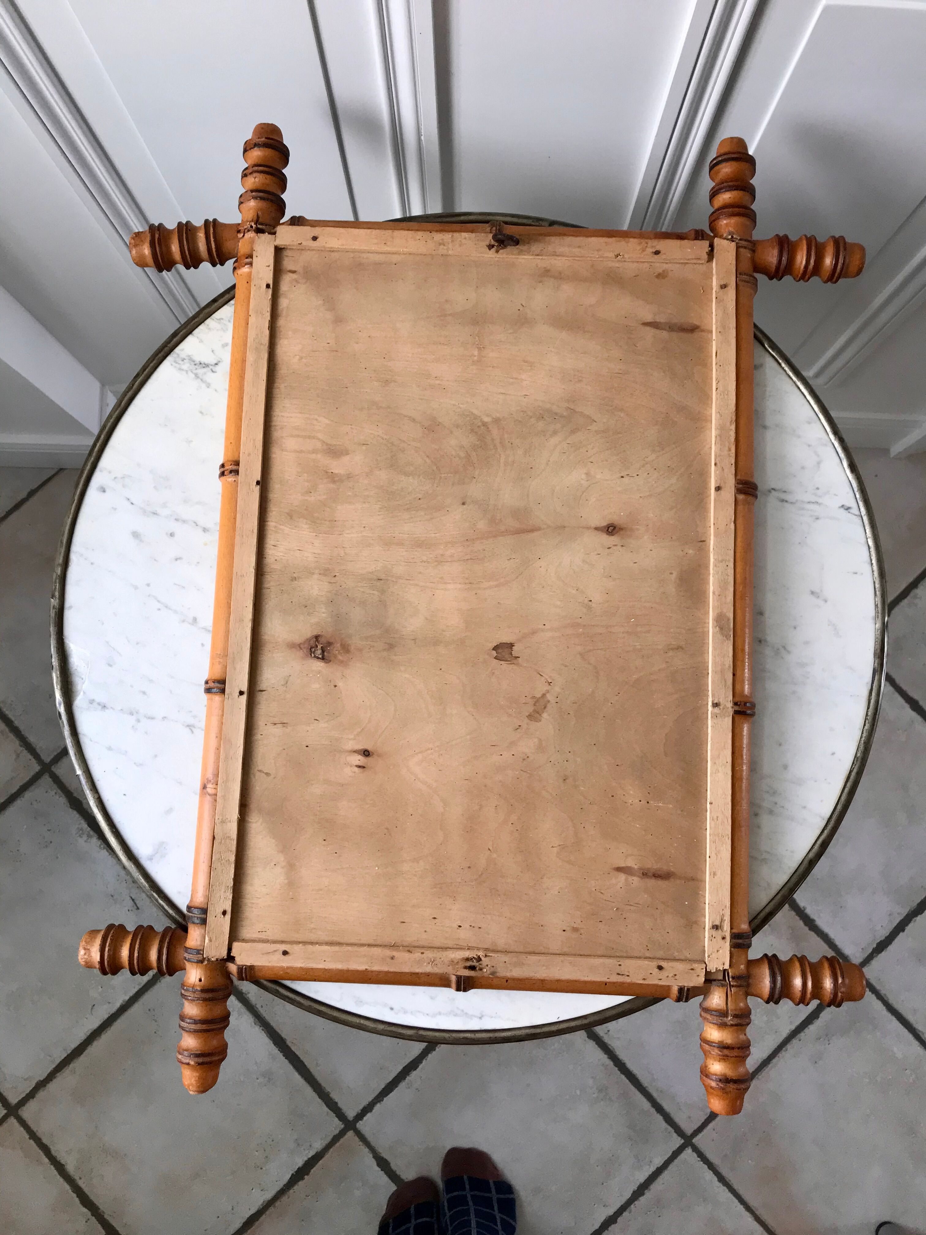 Barber mirror blond wood style bamboo 50s