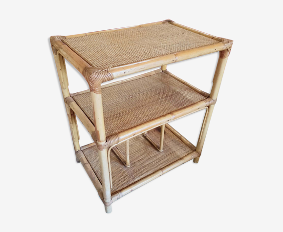 Etagère vintage en rotin