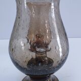 two bubble glass candle holders