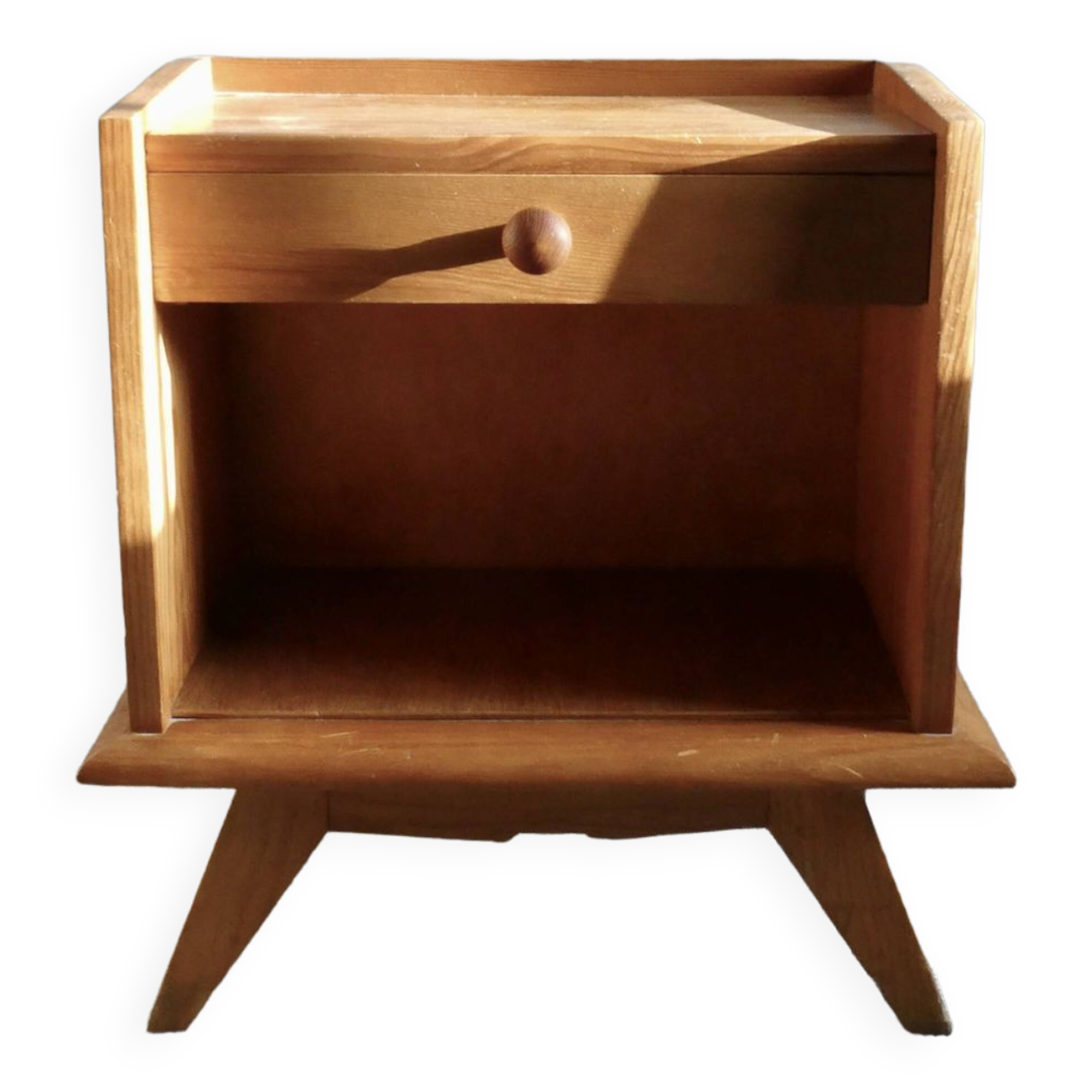 Light wooden bedside table from the 50s