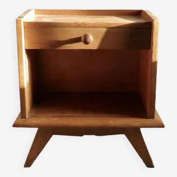 Light wooden bedside table from the 50s