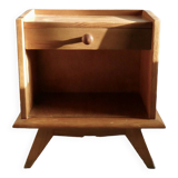 Light wooden bedside table from the 50s