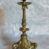 Bougeoir en bronze doré tripode XIXème