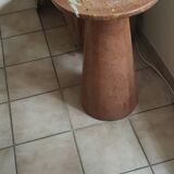 Table à manger en travertin rouge 120 cm de diamètre