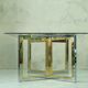 Italian modern brass and chrome coffee table, 1970