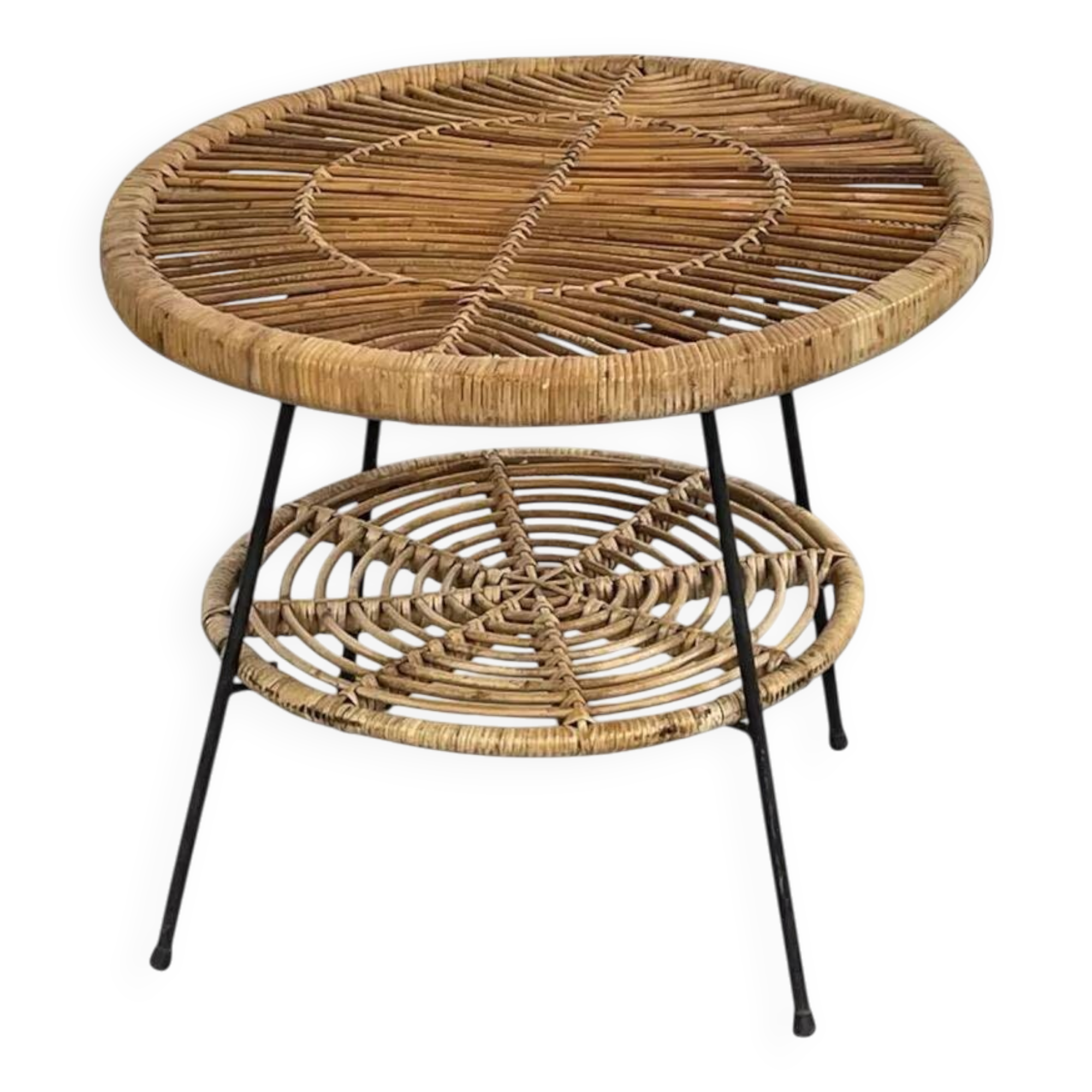 Rattan side table