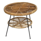 Rattan side table