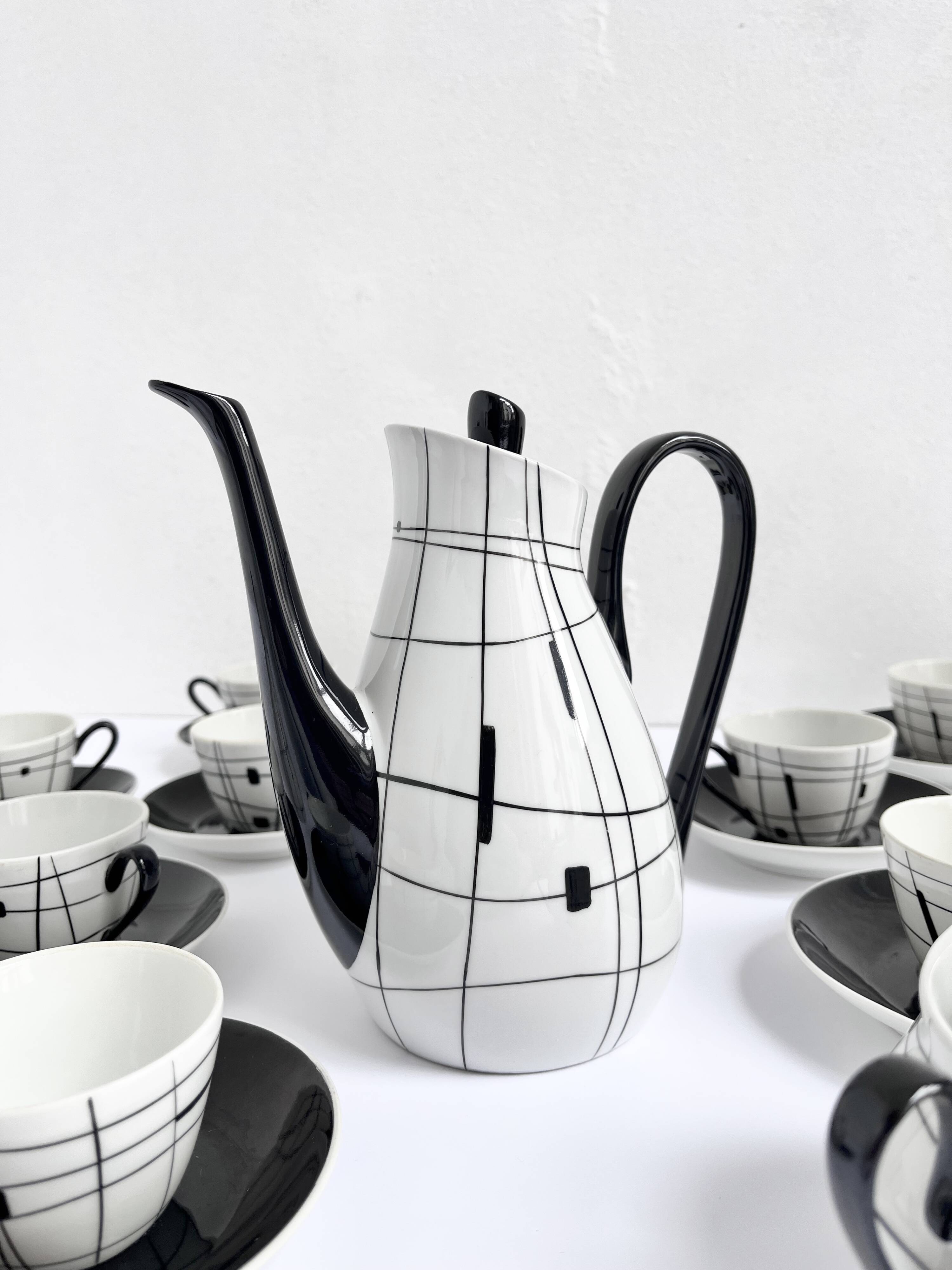 "Lidia" coffee service by Marian Pasich 1957 Chodziez Poland