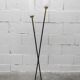 Arlus floor lamp with tripod base and 2 ribbed glass lamps 1950