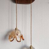 Pair of Murano glass tulip suspensions from 1970.