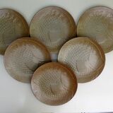 Flat plates Fish Sandstone CNP Village France Lot of 6