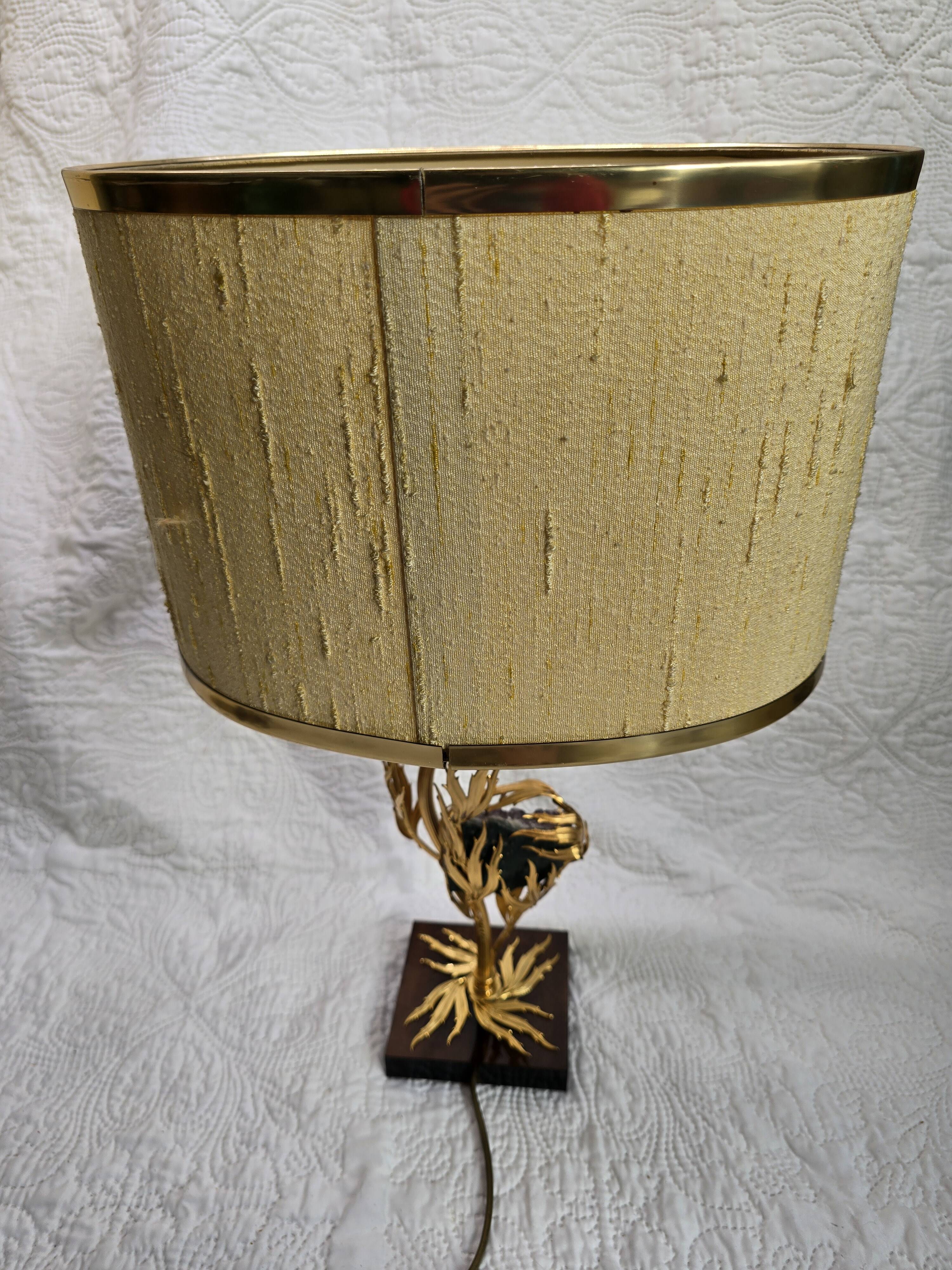 Lamp with amethyst inlay "Lucifer" by Willi Daro