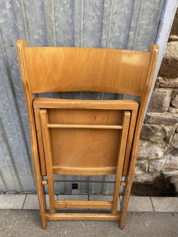 6 chaises de café Bistrot Terrasse pliantes en bois 60's
