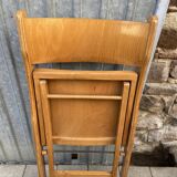 6 folding wooden bistro terrace cafe chairs 60's
