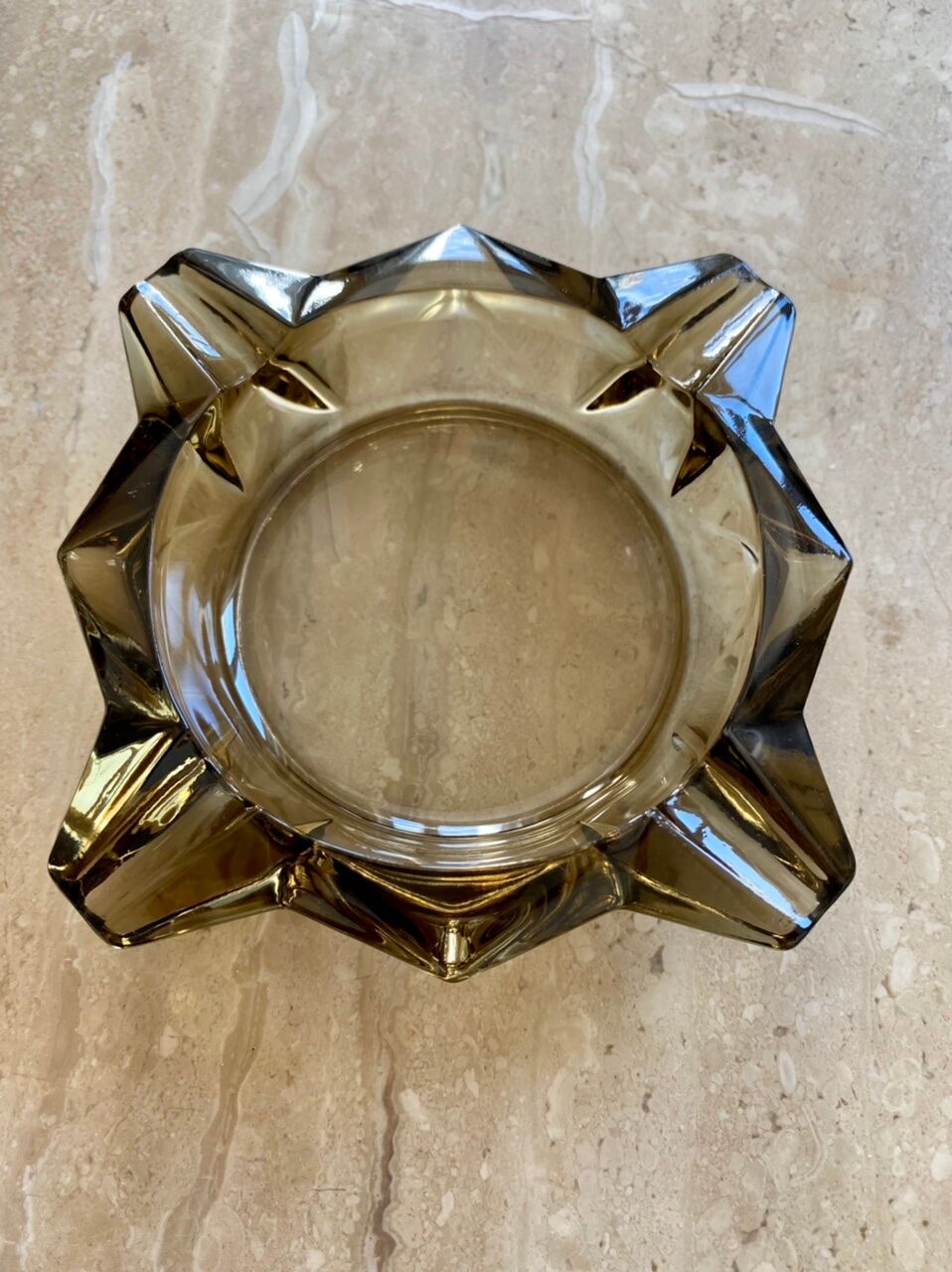 Smoked glass ashtray