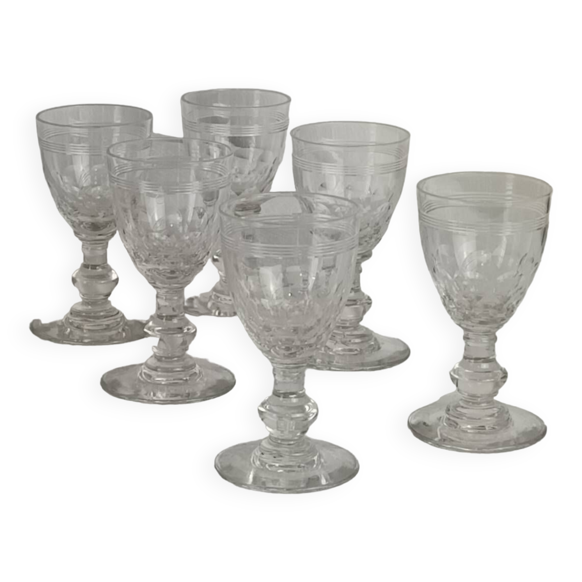 6 Baccarat “Chauny” crystal liqueur glasses