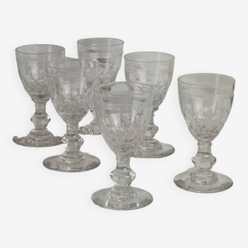 6 Verres à liqueur cristal Baccarat "Chauny"