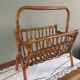 Vintage rattan magazine newspaper holder