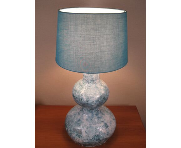 Ceramic Floor Lamp Turquoise Blue Emaux Volcanic Vintage 1960 Selency Ceramic Floor Lamp Turquoise Blue Emaux, Large Blue Floor Lamp Shade