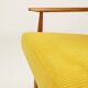 Fauteuil vintage jaune velours côtelé Scandinavian design by H.Lis
