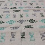 Tapis blanc fait main traditionnel 190x145cm
