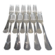 10 Christofle Atlantide silver-plated table forks 20.7cm
