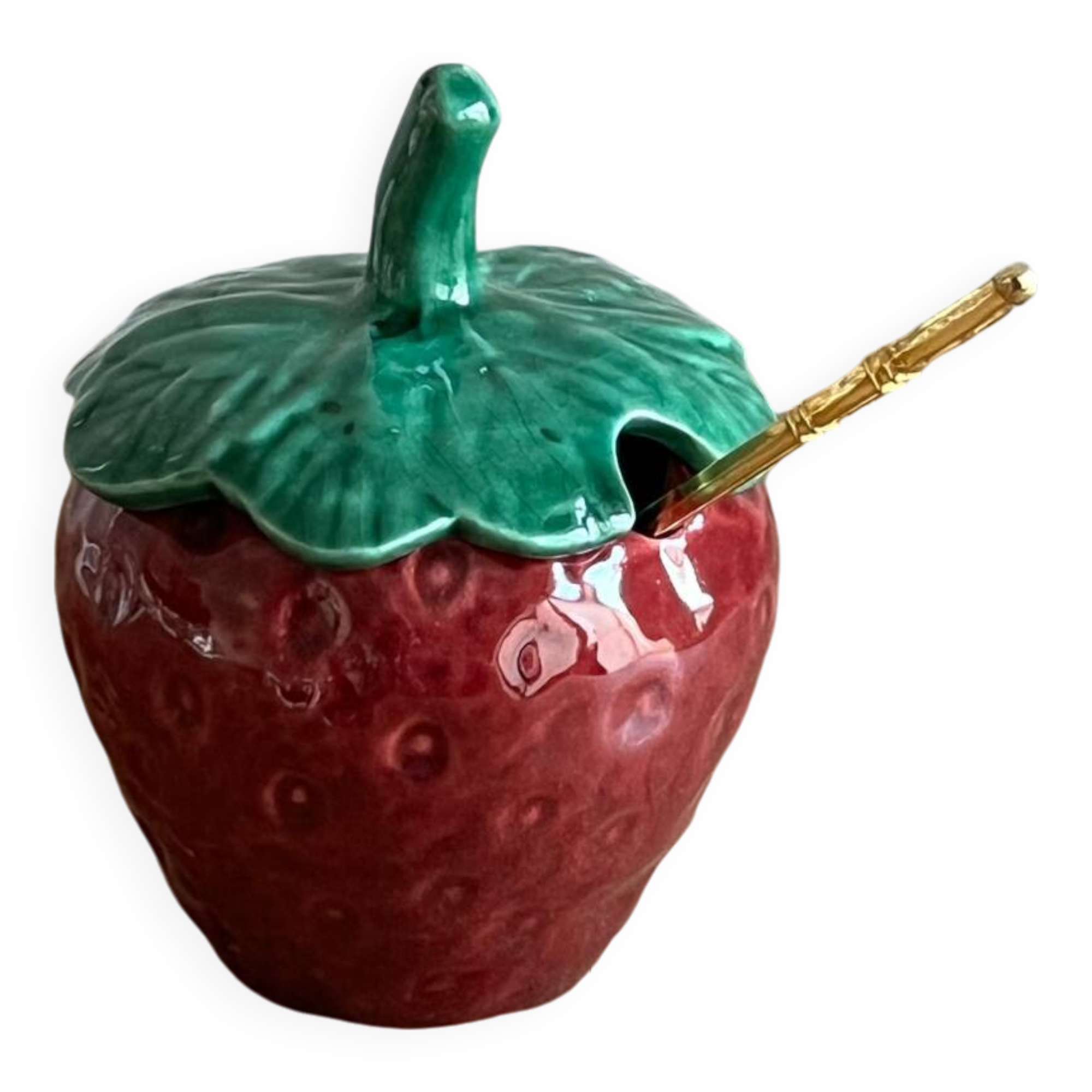 Strawberry slip jam jar