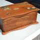 Ancien coffret peint/boîte à ouvrages/bijoux monogrammé CL