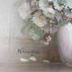 Oil painting still life daisies signed Nancy Lee