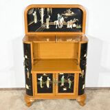 Asian Liquor Cabinet in Lacquered Wood, China – 1950