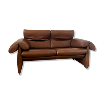 Vintage sofa 2 places leather camel design de sede ds-1023