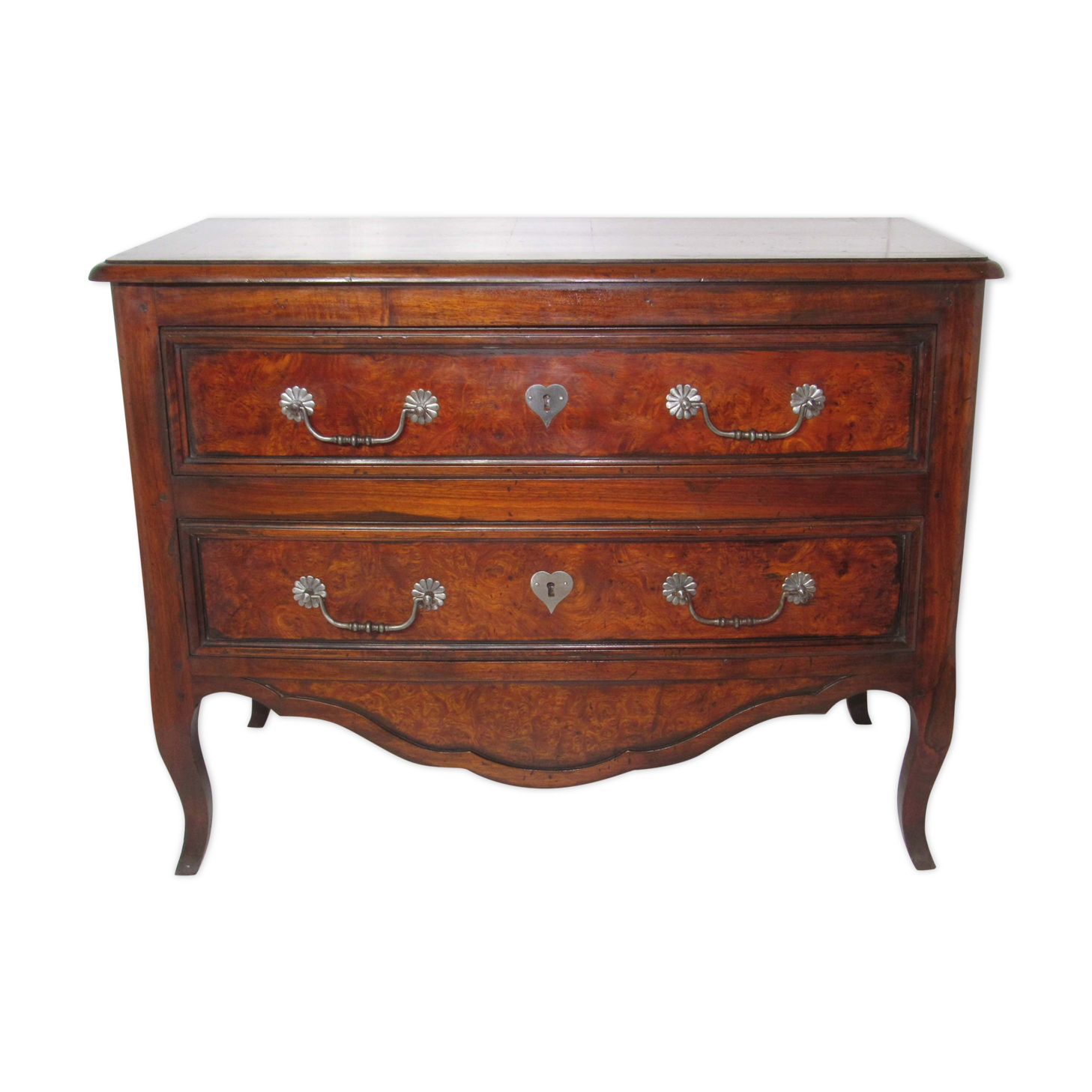 Dutch chest of drawers two mahogany drawers and walnut bramble