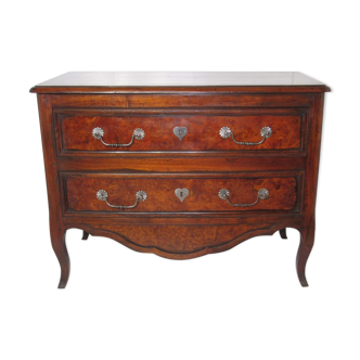 Dutch chest of drawers two mahogany drawers and walnut bramble