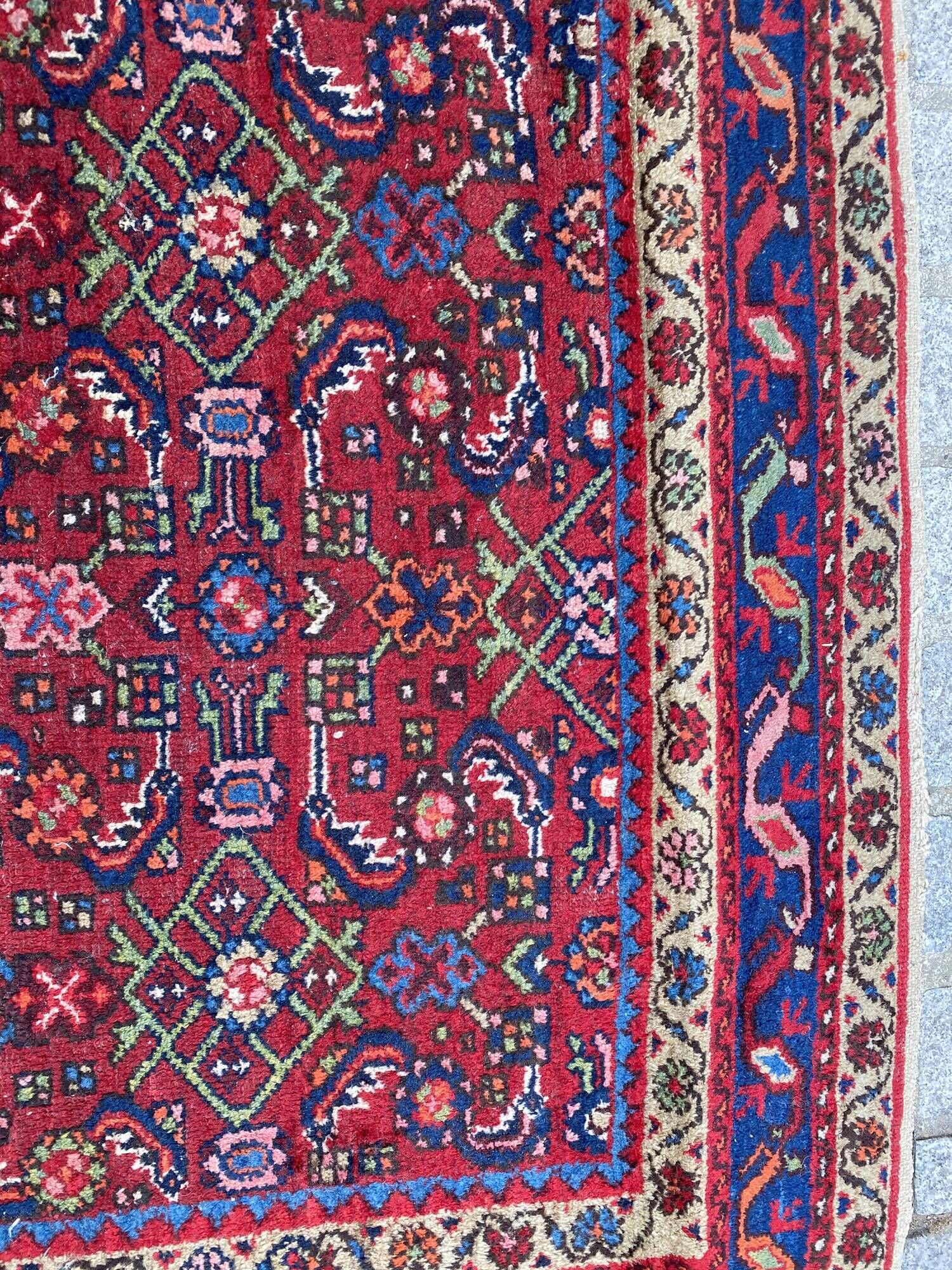 Handmade ancient persian hamadan carpet 120x204 cm