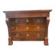 Restoration period walnut chest of drawers with a scroll handle