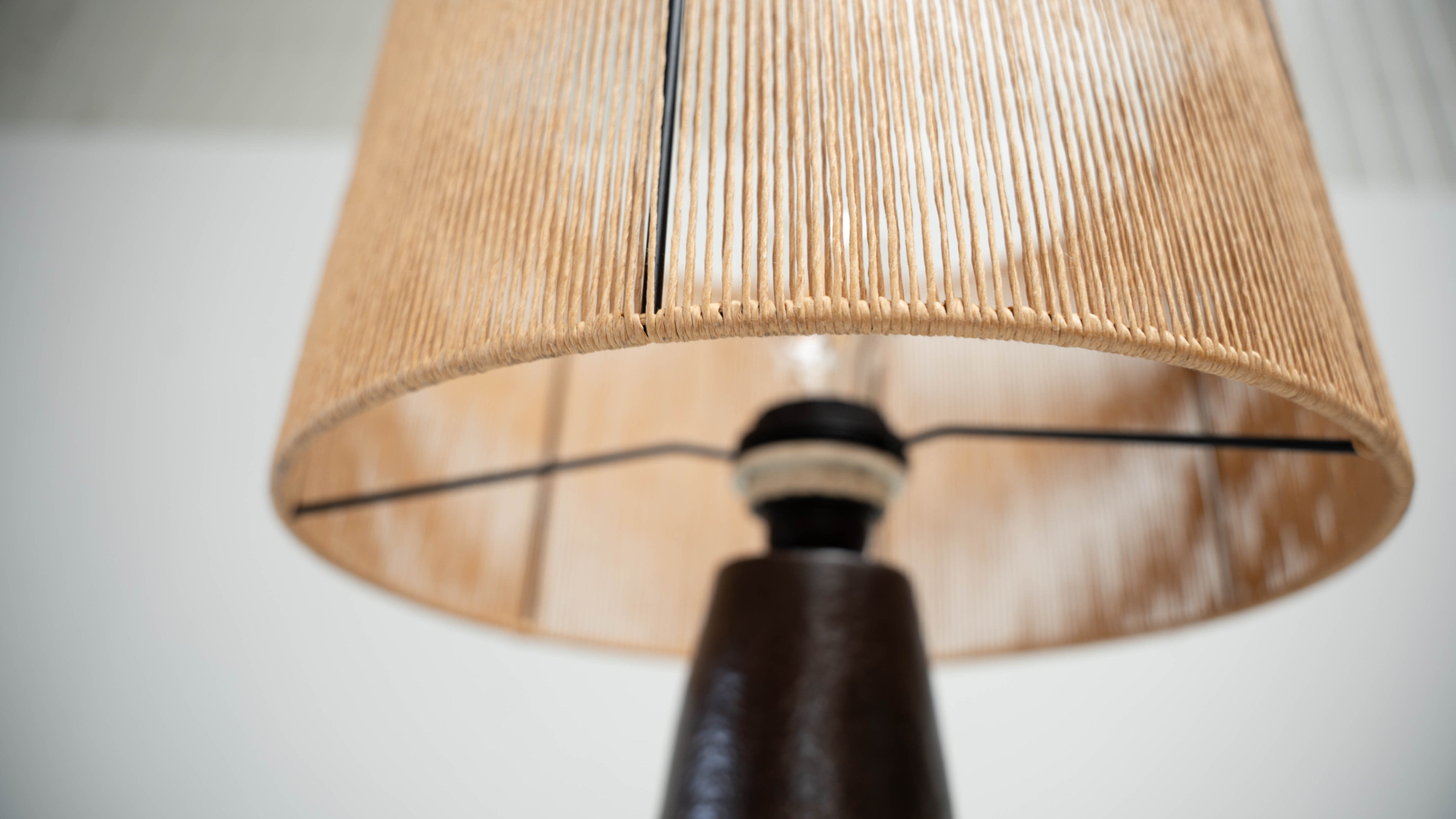 1970s dark glazed ceramic Danish lamp