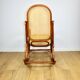 Rocking chair on runners, original light brown, 1970s - perfect like new